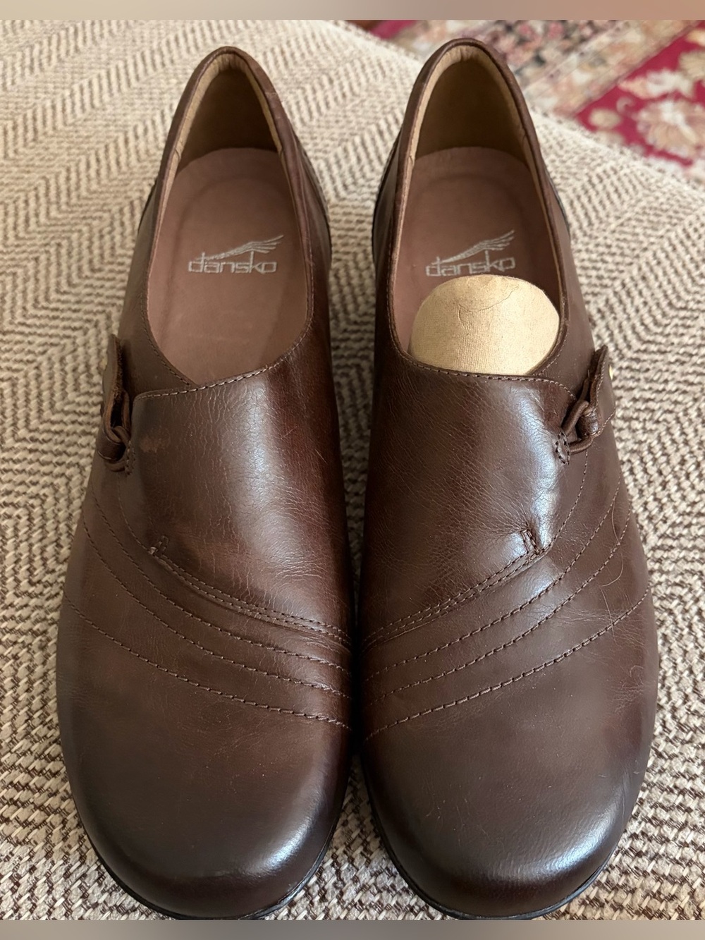 NWOT Dansko Frannie Brown Leather Slip On Comfort Clogs Shoes Women EU 41 US 10